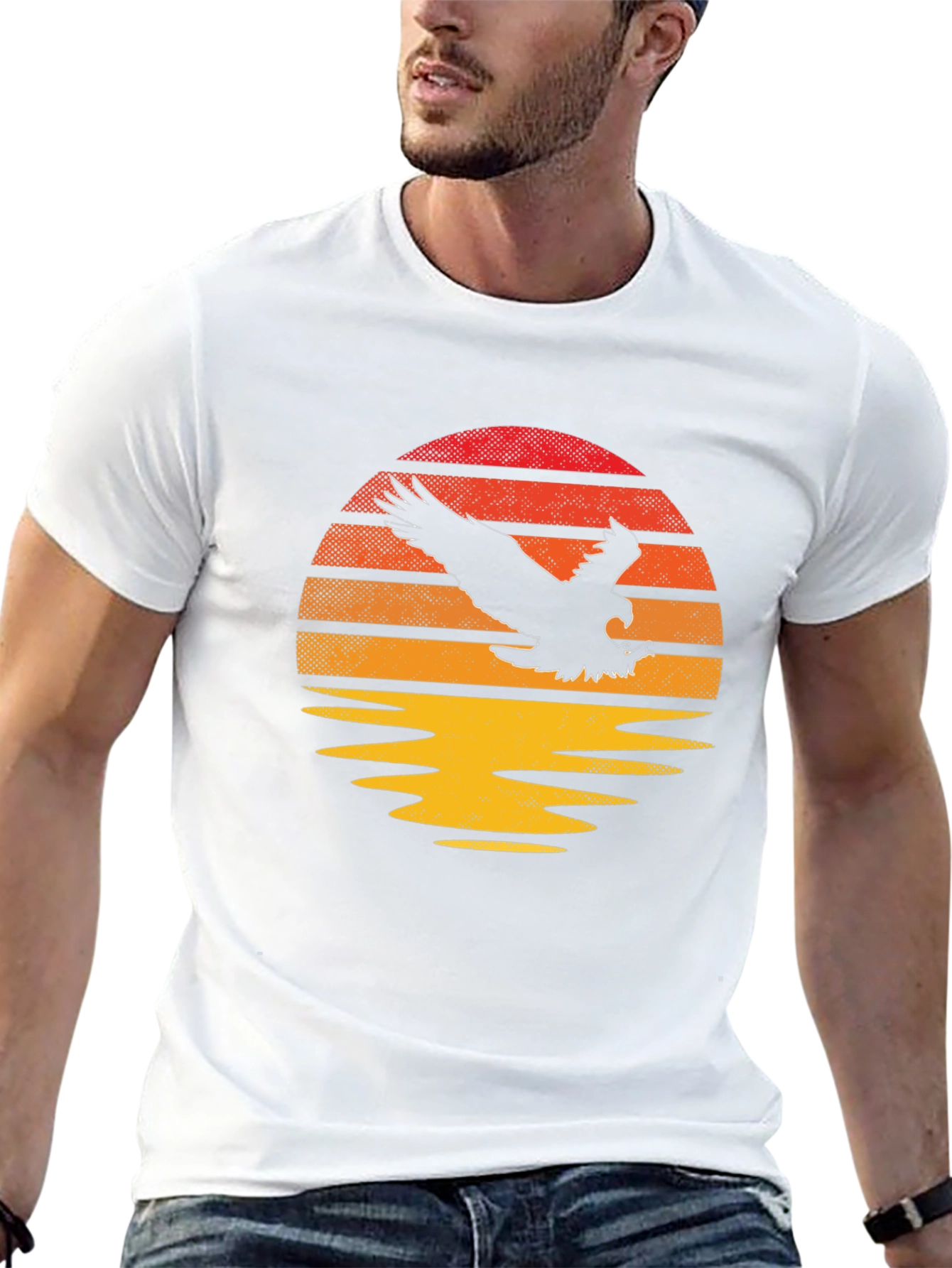 Eagle Sunset Graphic T-Shirt