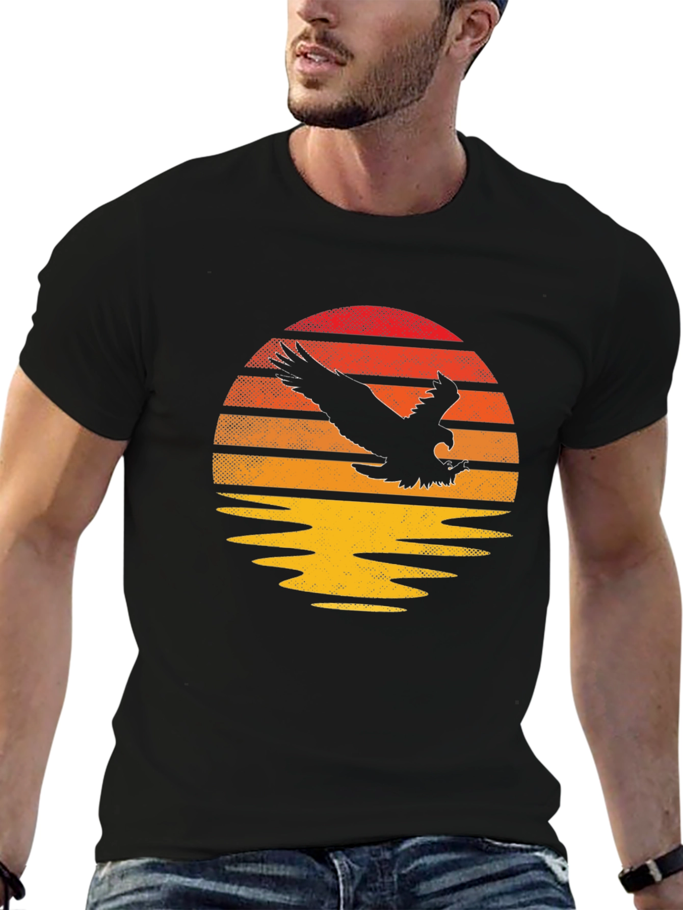Eagle Sunset Graphic T-Shirt