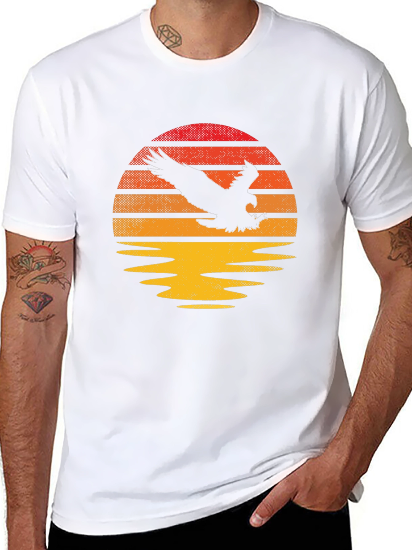 Eagle Sunset Graphic T-Shirt