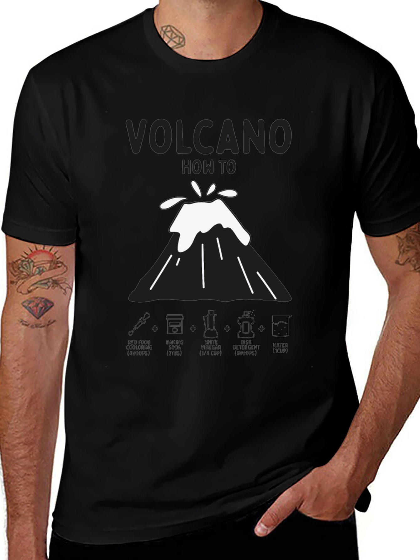 Volcano How-To Mens Black T-Shirt