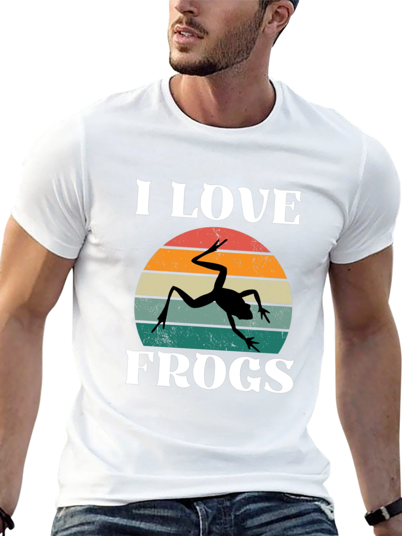 I Love Frogs Retro Graphic T-Shirt