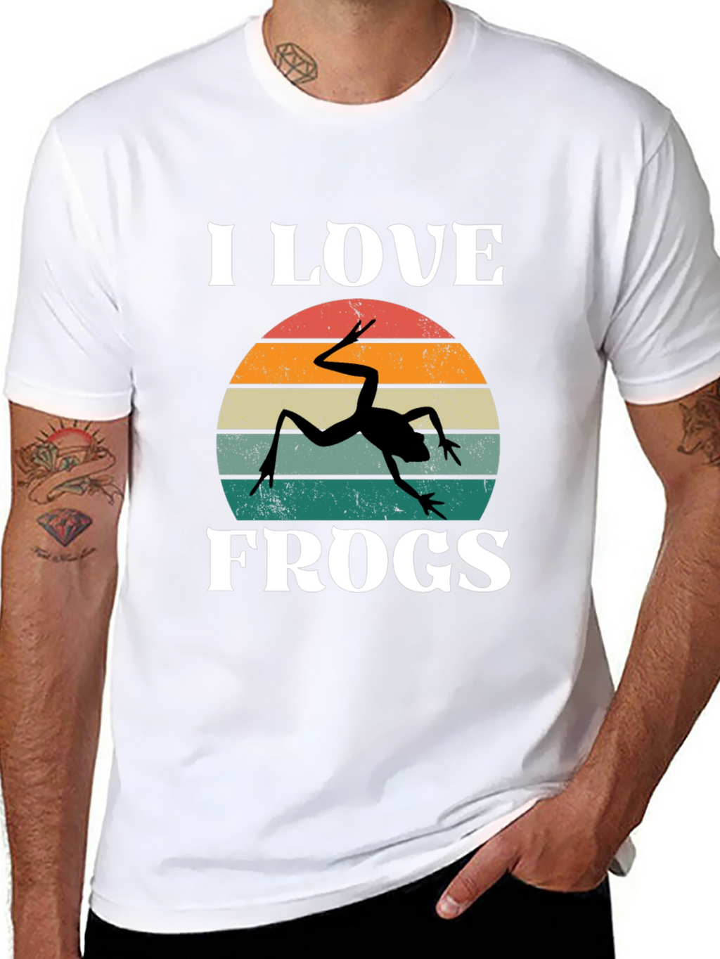I Love Frogs Retro Graphic T-Shirt