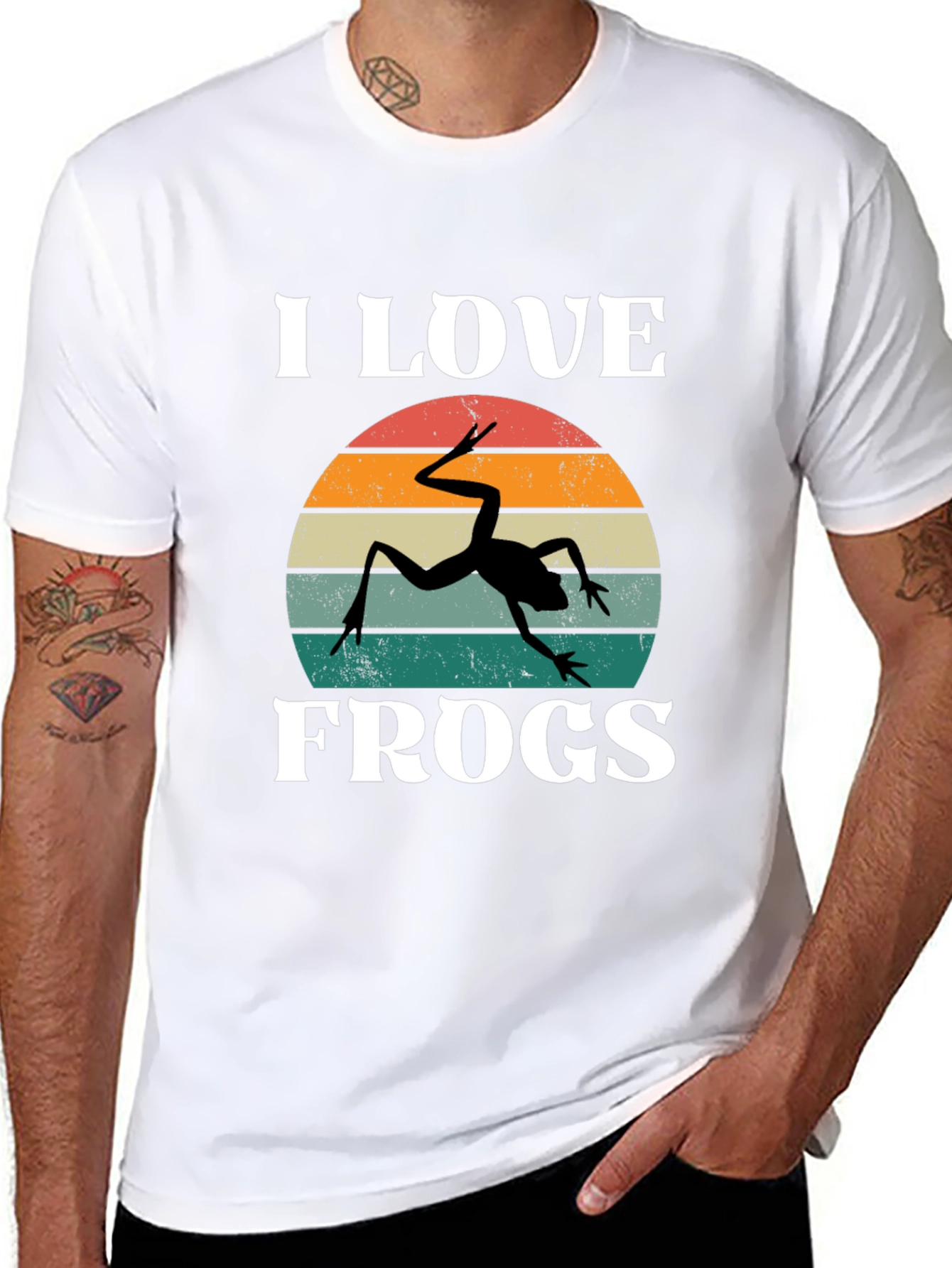 I Love Frogs Retro Graphic T-Shirt