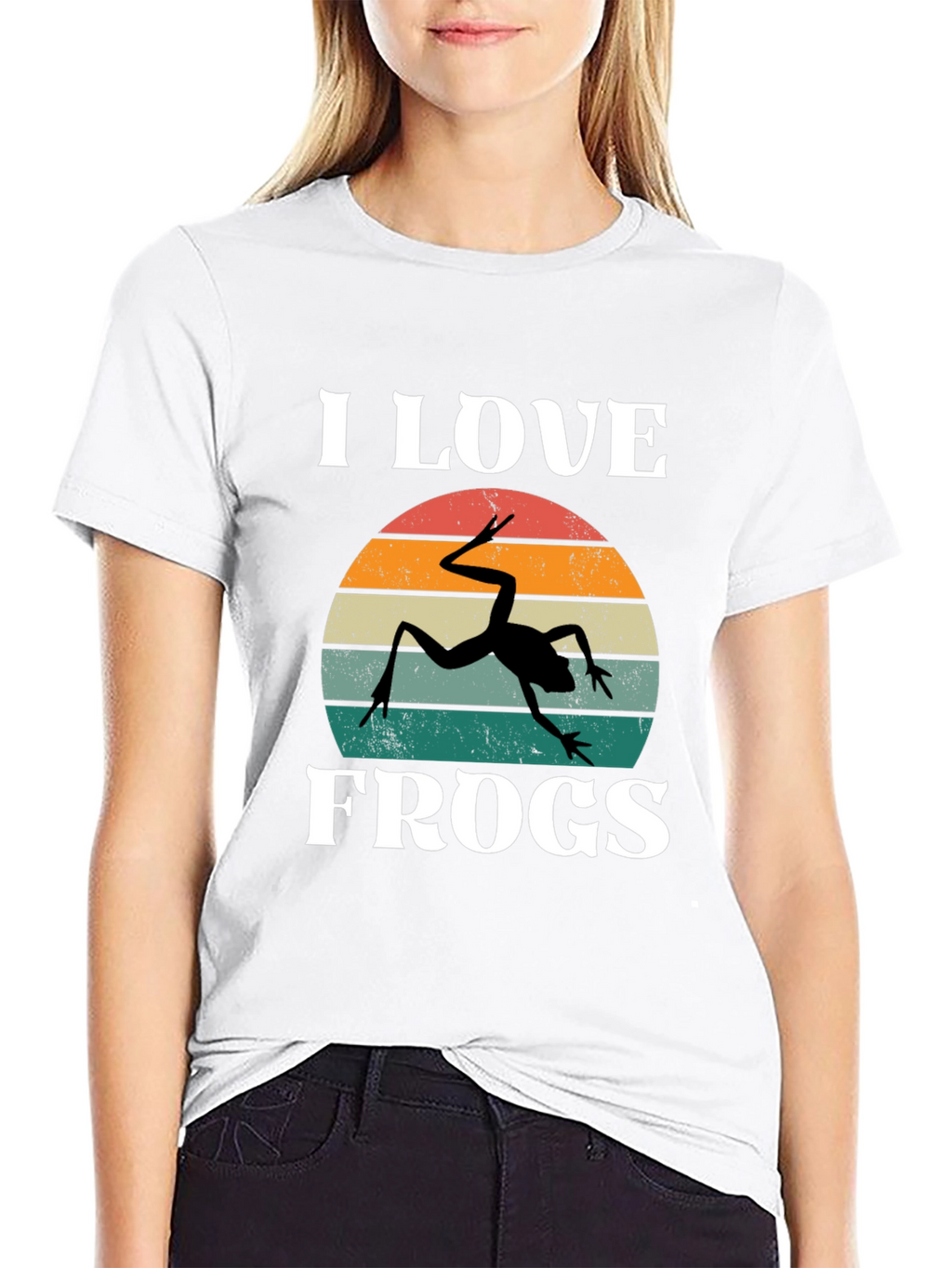 I Love Frogs Retro Graphic T-Shirt