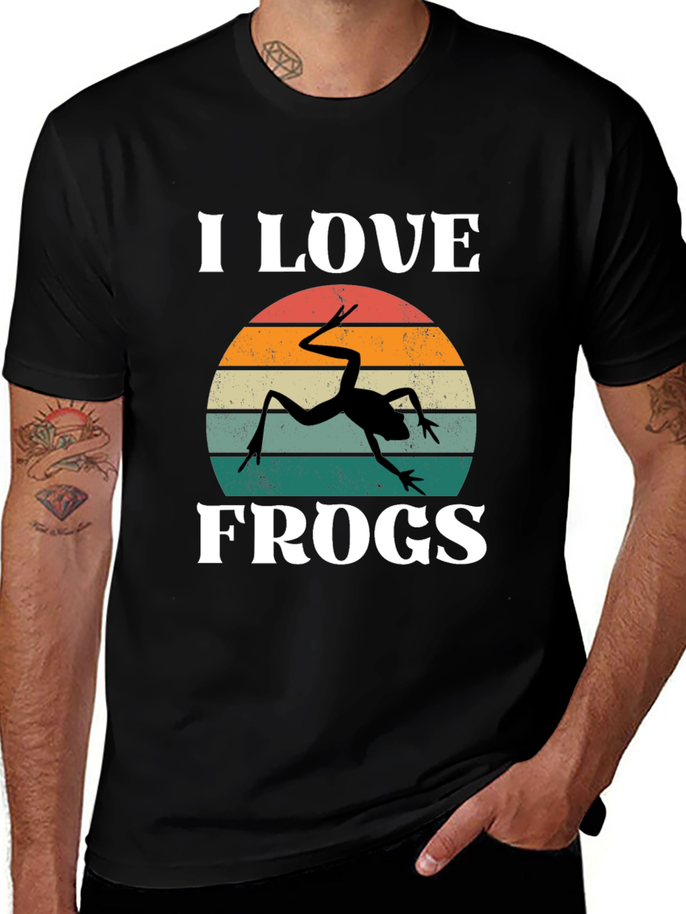 I Love Frogs Retro Graphic T-Shirt