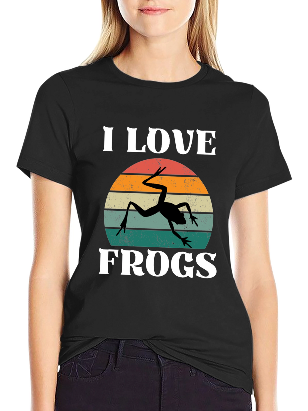 I Love Frogs Retro Graphic T-Shirt