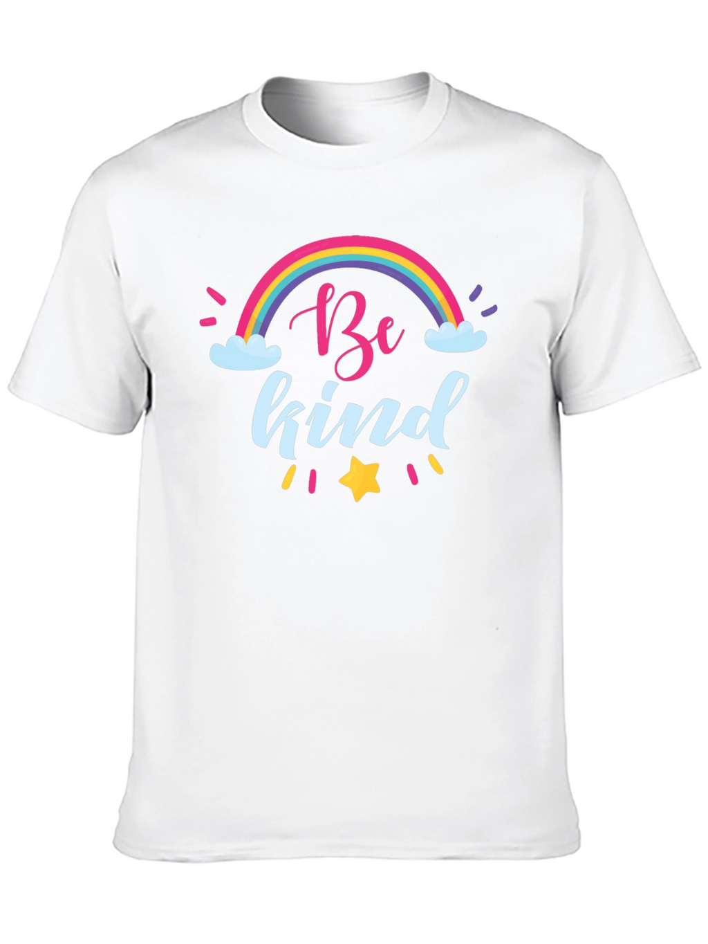 Be Kind Rainbow T-Shirt - Black Crew Neck Tee