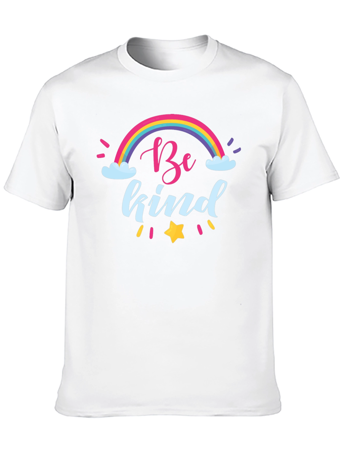 Be Kind Rainbow T-Shirt - Black Crew Neck Tee