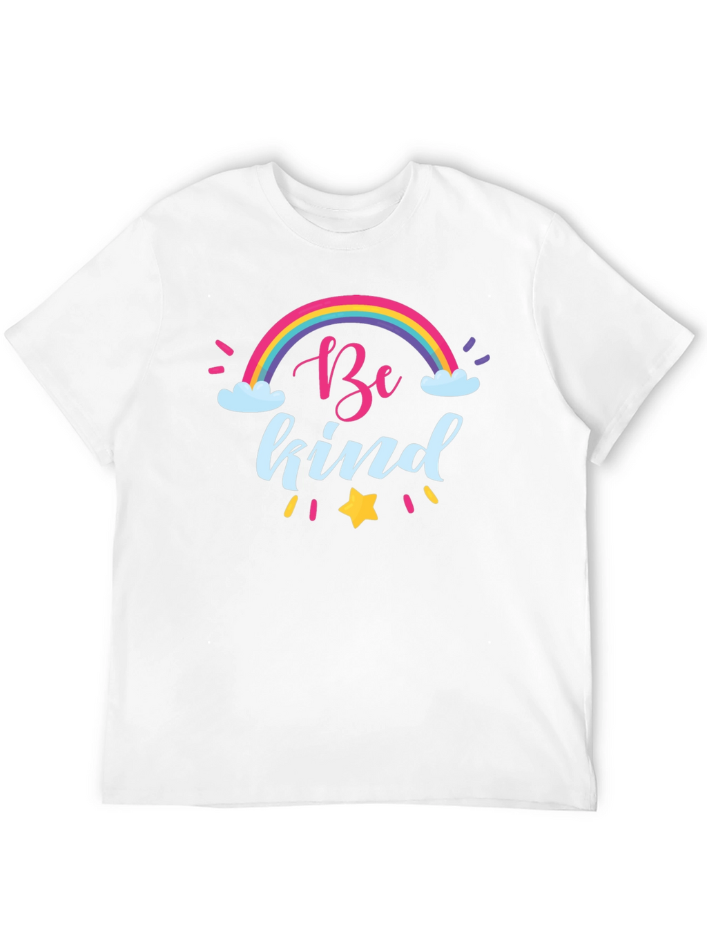 Be Kind Rainbow T-Shirt - Black Crew Neck Tee