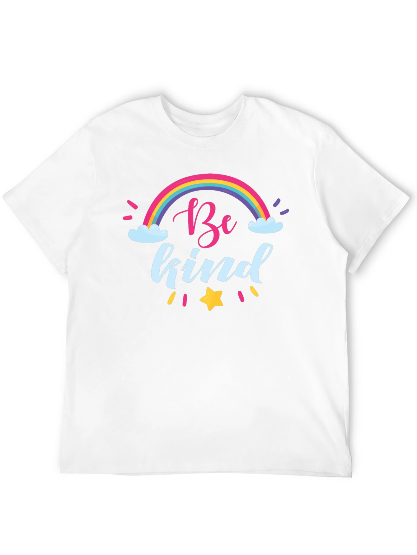 Be Kind Rainbow T-Shirt - Black Crew Neck Tee