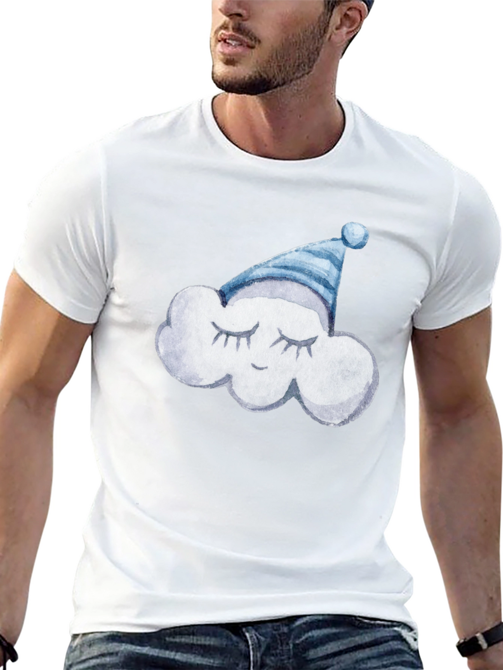 Dreamy Cloud Tee: Soft Black Cotton T-Shirt