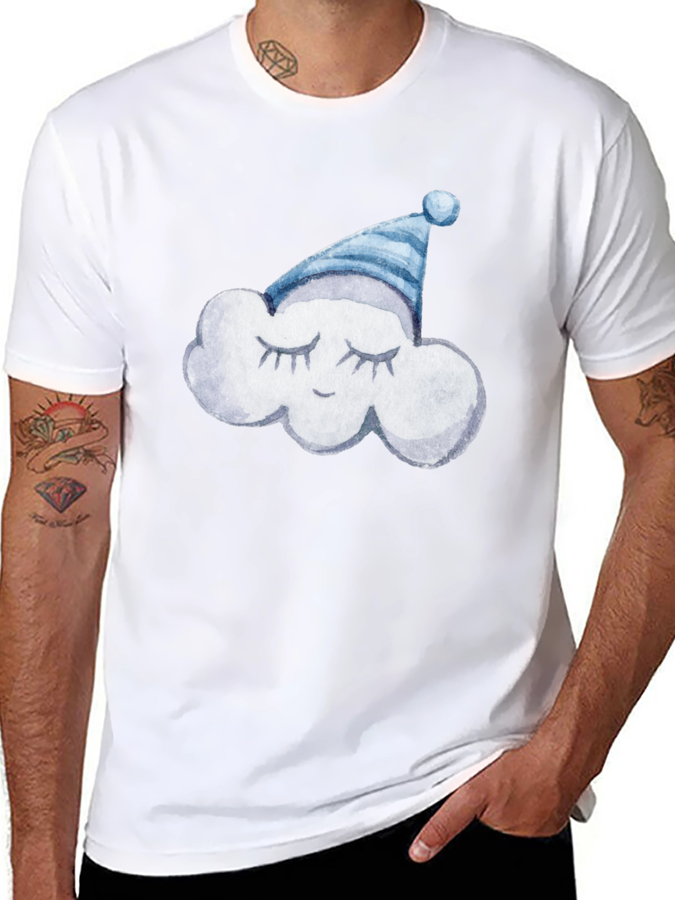 Dreamy Cloud Tee: Soft Black Cotton T-Shirt