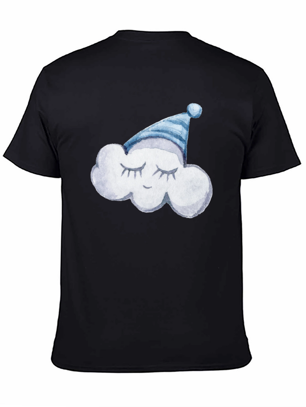 Dreamy Cloud Tee: Soft Black Cotton T-Shirt