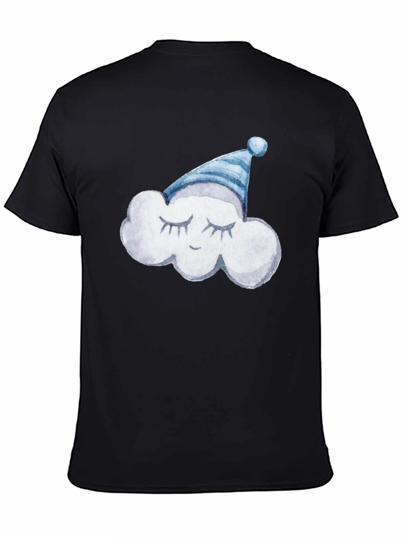 Dreamy Cloud Tee: Soft Black Cotton T-Shirt