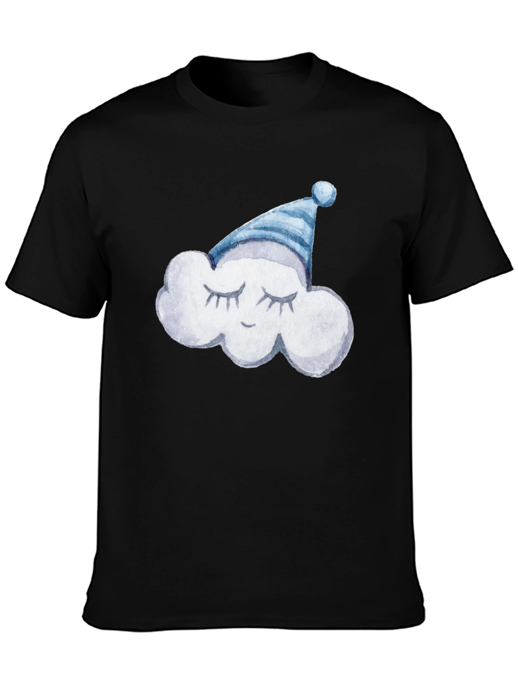 Dreamy Cloud Tee: Soft Black Cotton T-Shirt