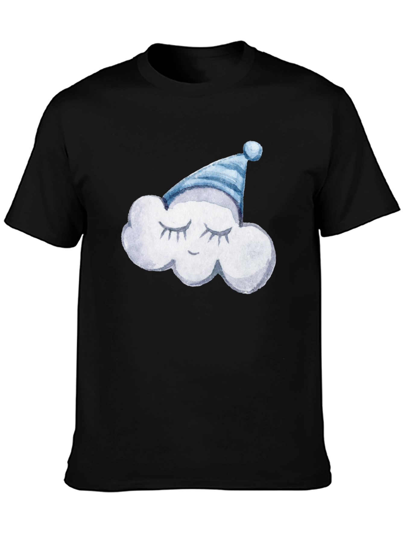 Dreamy Cloud Tee: Soft Black Cotton T-Shirt