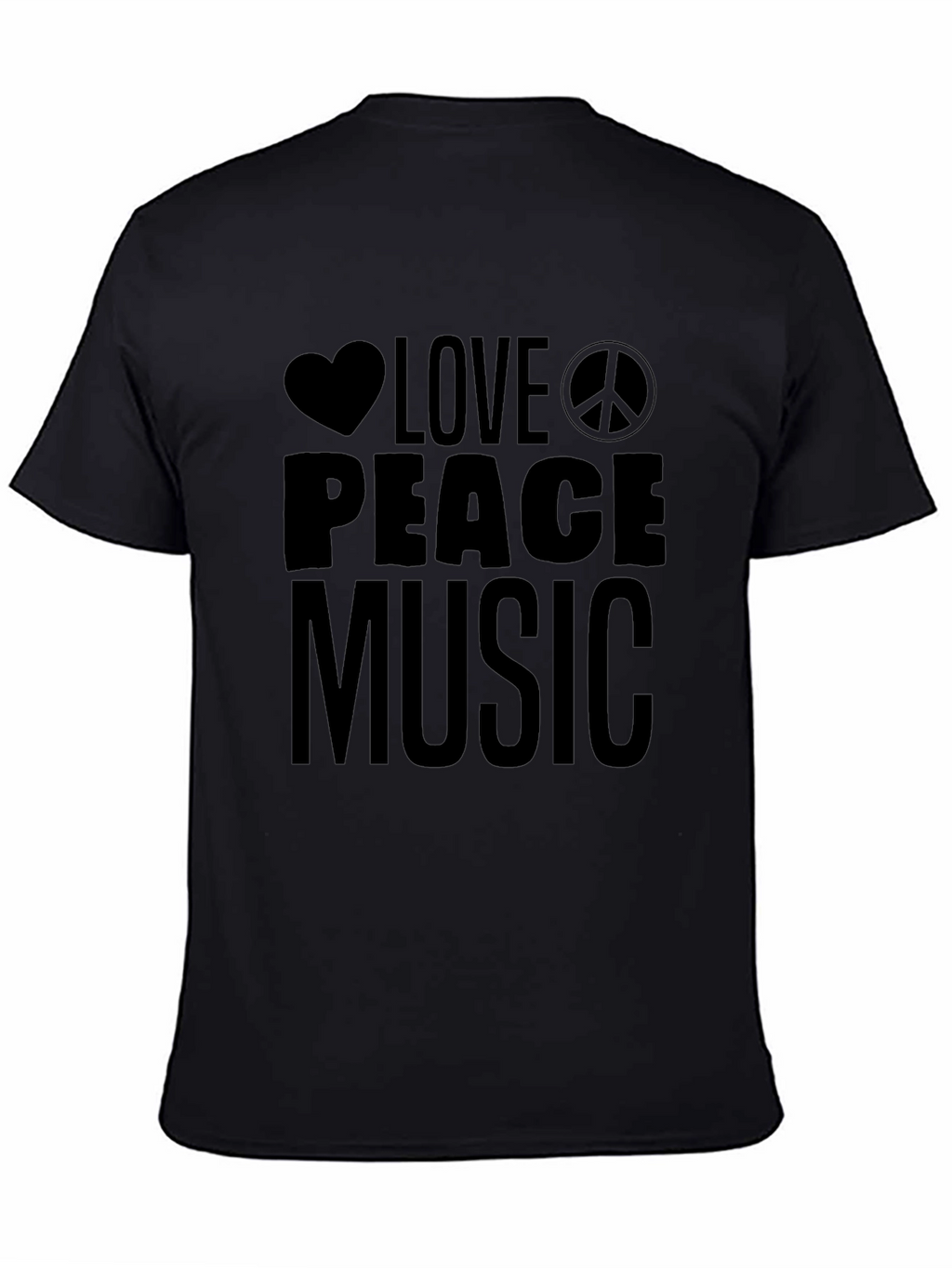 Love Peace Music T-Shirt - Black Graphic Tee