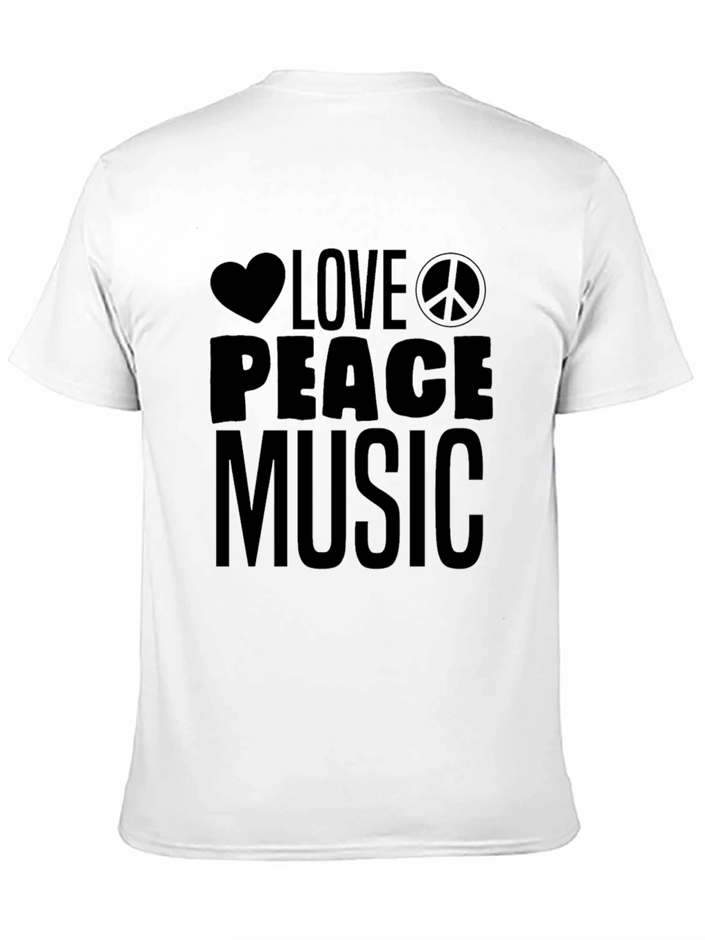 Love Peace Music T-Shirt - Black Graphic Tee