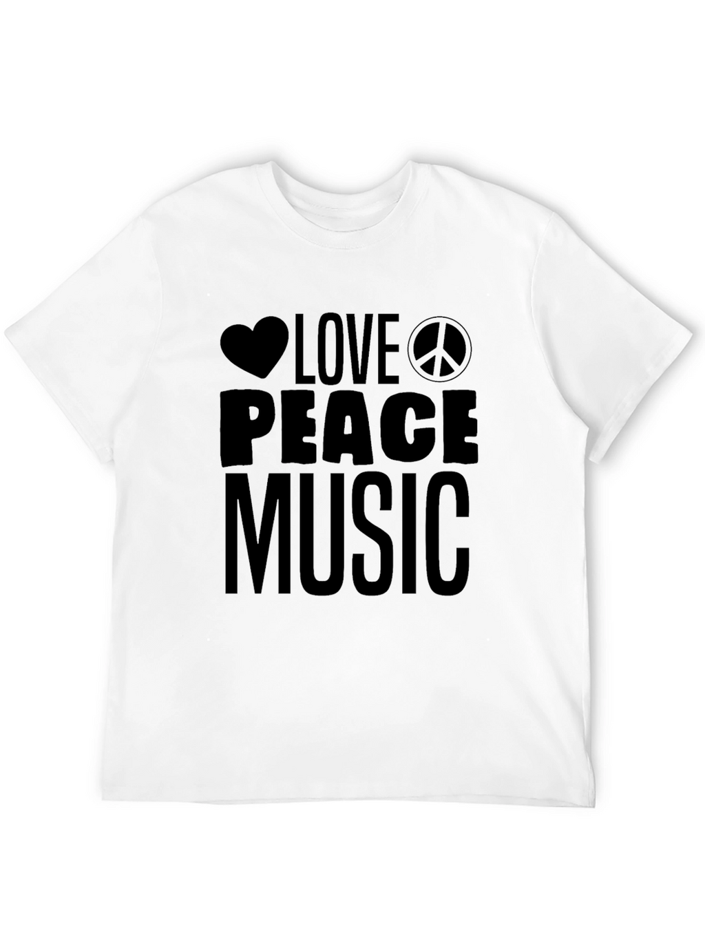 Love Peace Music T-Shirt - Black Graphic Tee