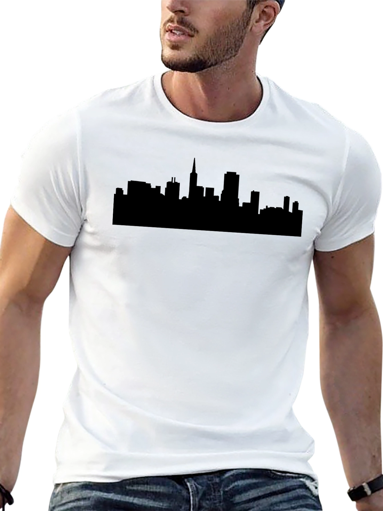 Cityscape Silhouette Black T-Shirt
