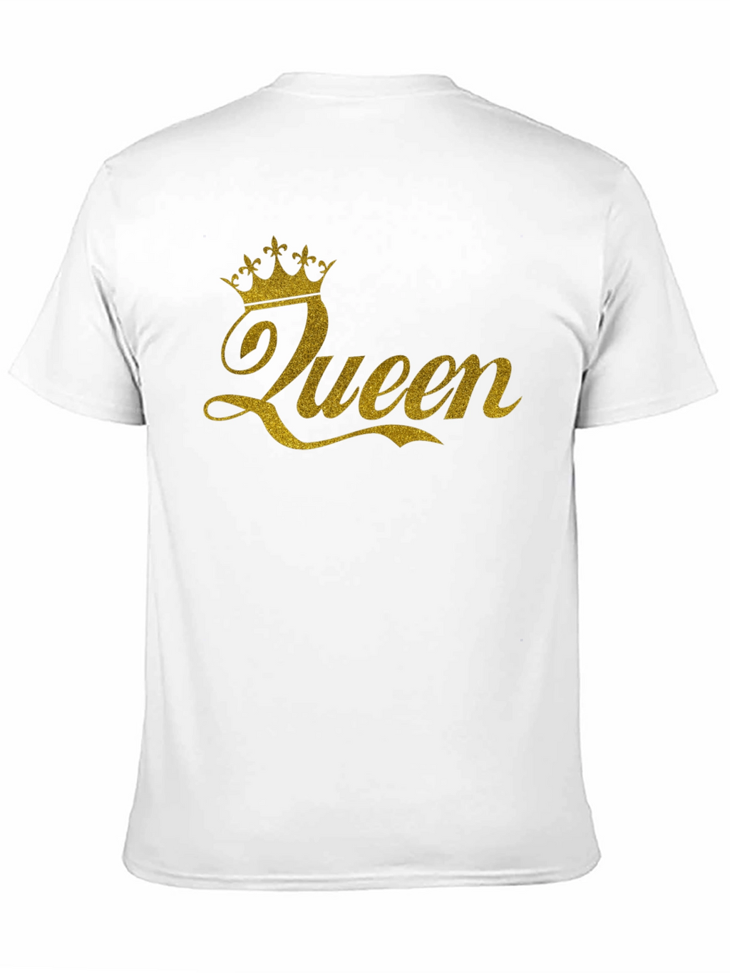 Queen Crown Gold Glitter Black T-Shirt