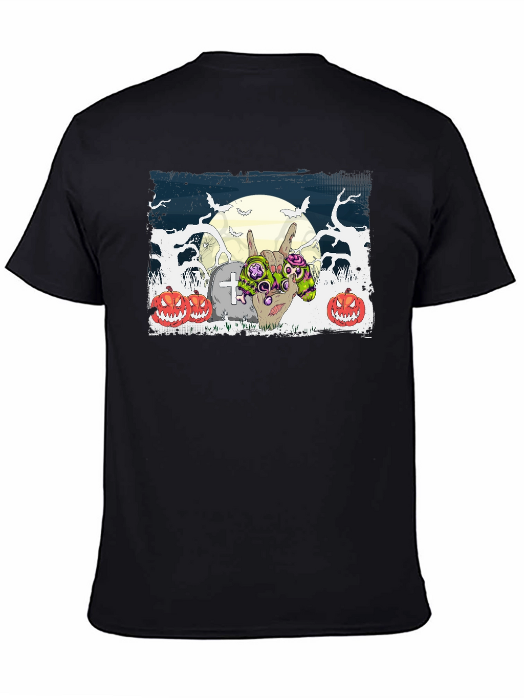 Halloween Zombie Hand Rock On T-Shirt