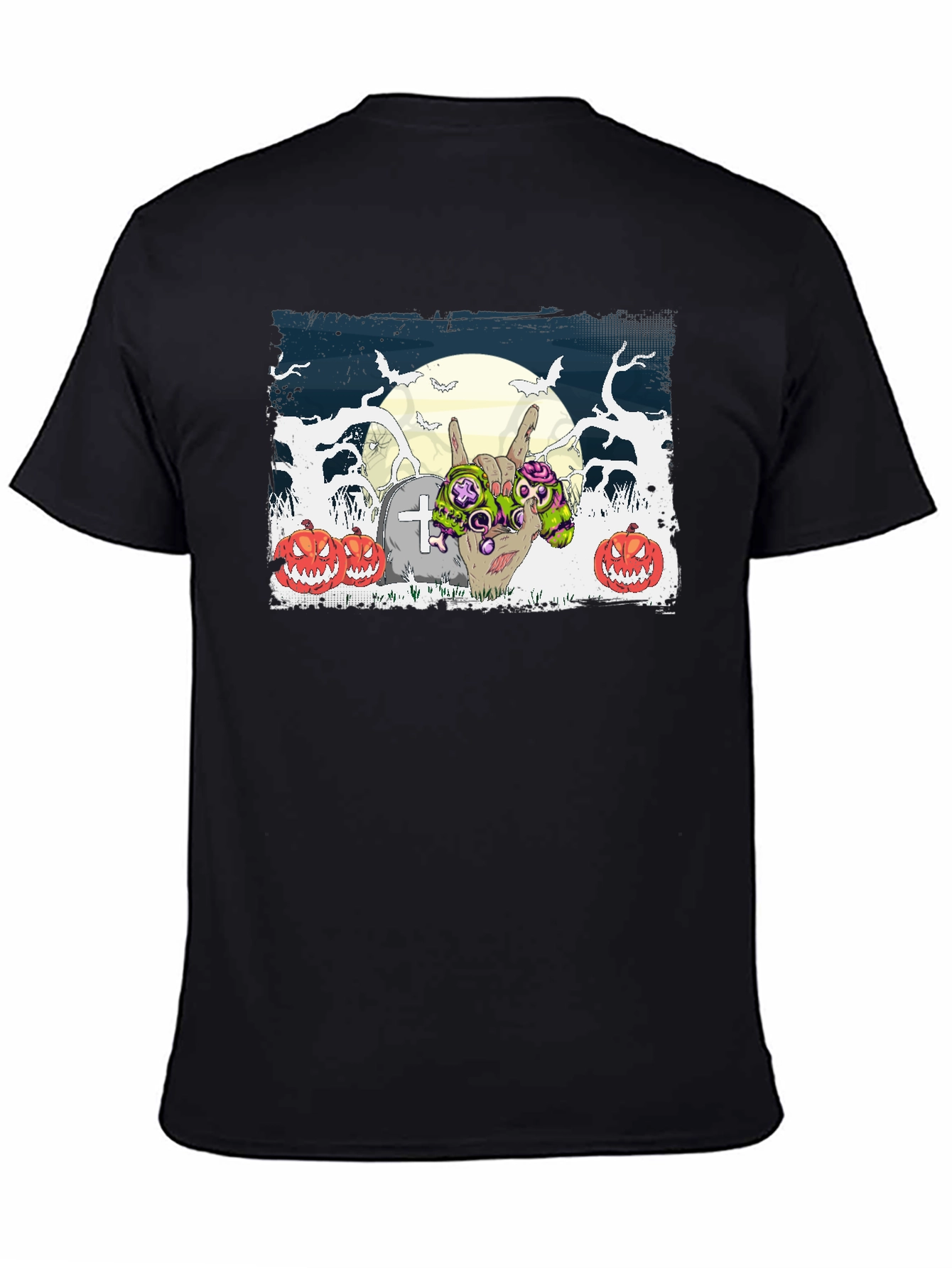 Halloween Zombie Hand Rock On T-Shirt