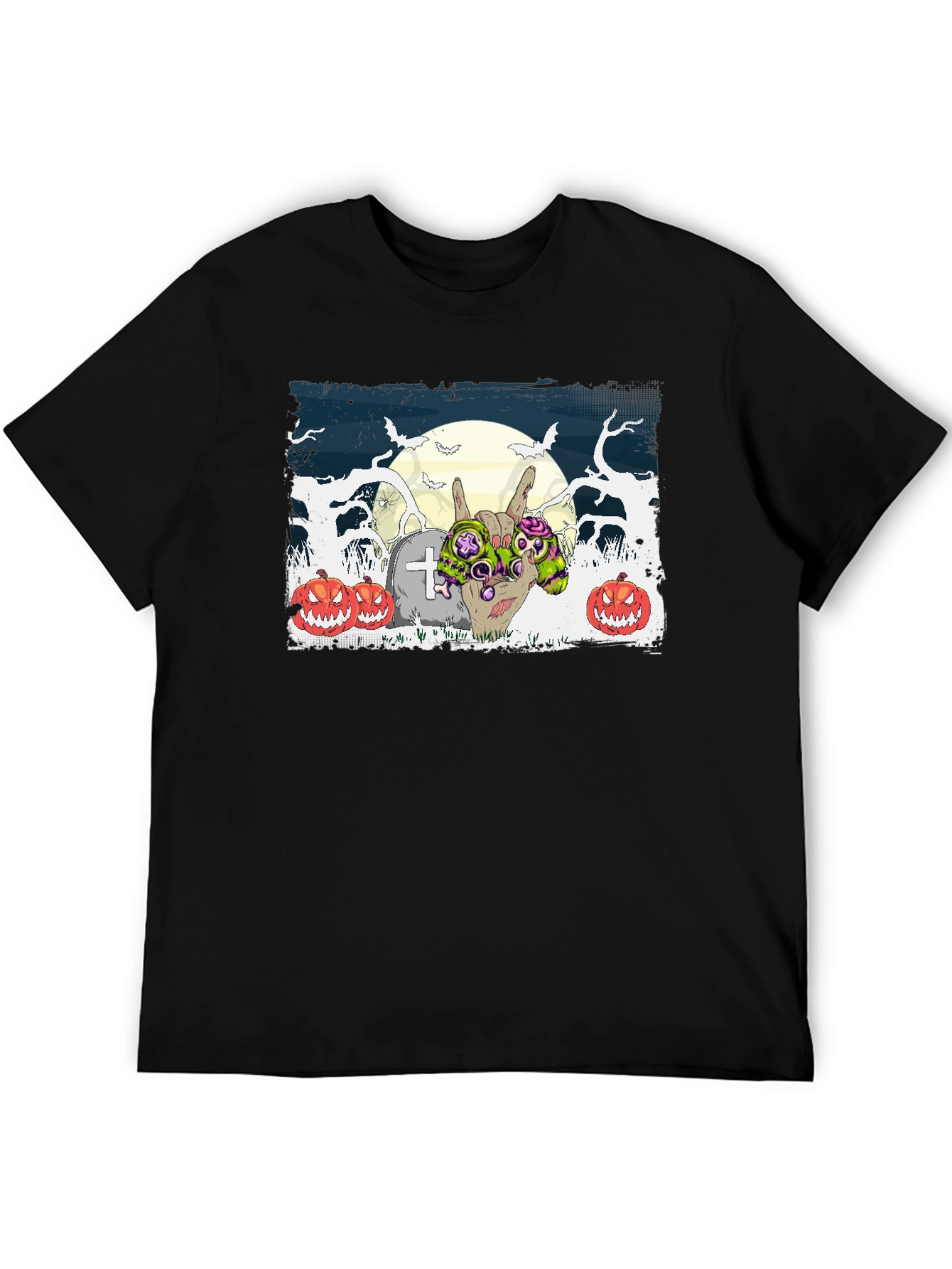 Halloween Zombie Hand Rock On T-Shirt