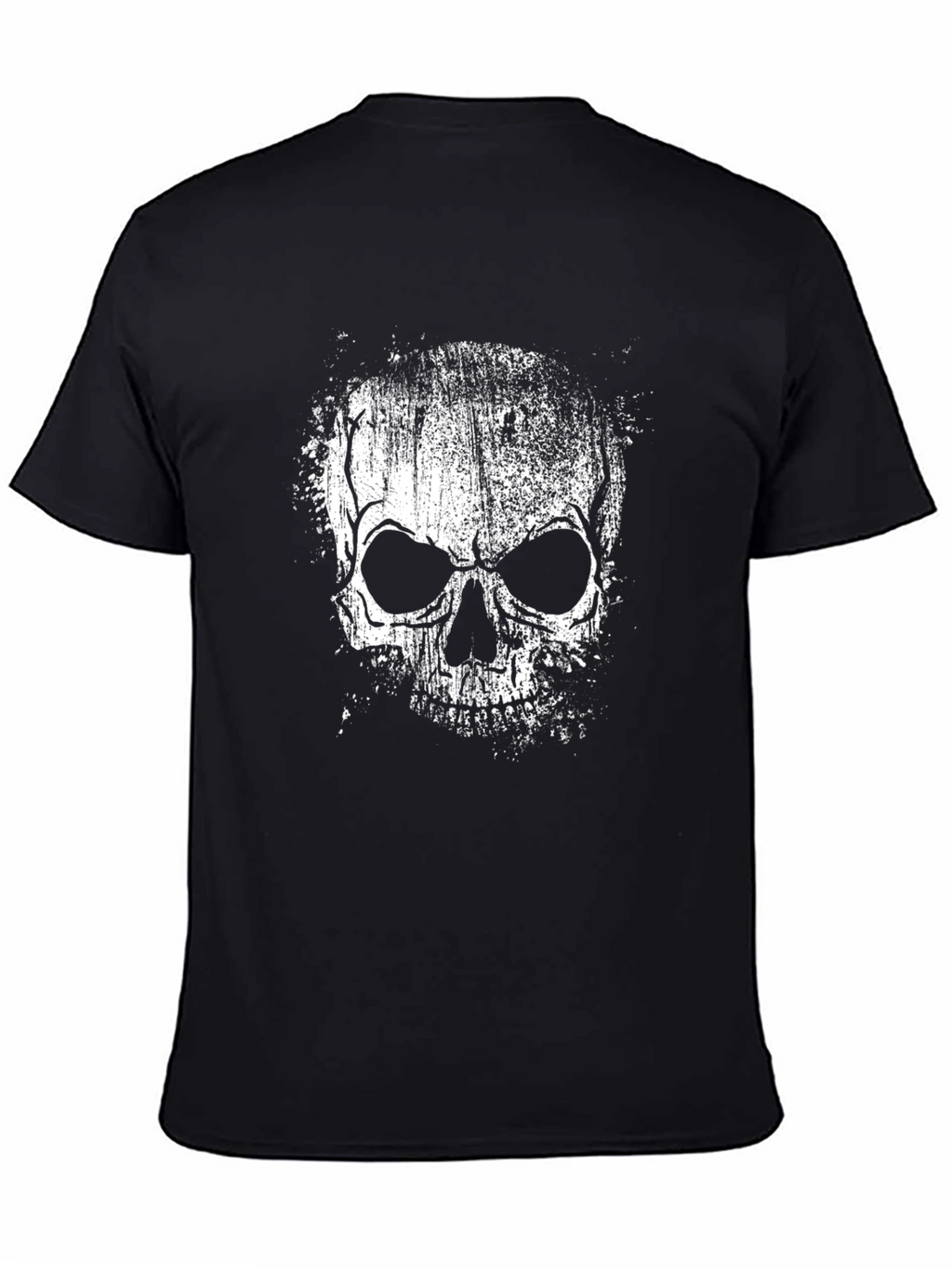Grungy Skull Graphic Tee - Mens Black T-Shirt