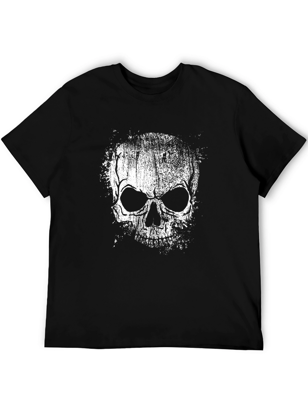 Grungy Skull Graphic Tee - Mens Black T-Shirt