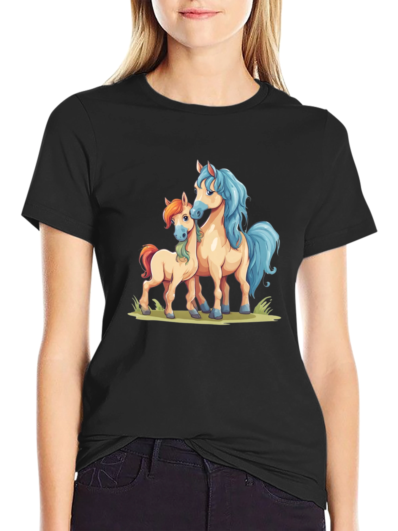 Cartoon Horse Graphic Tee - Cute Unisex Shirt