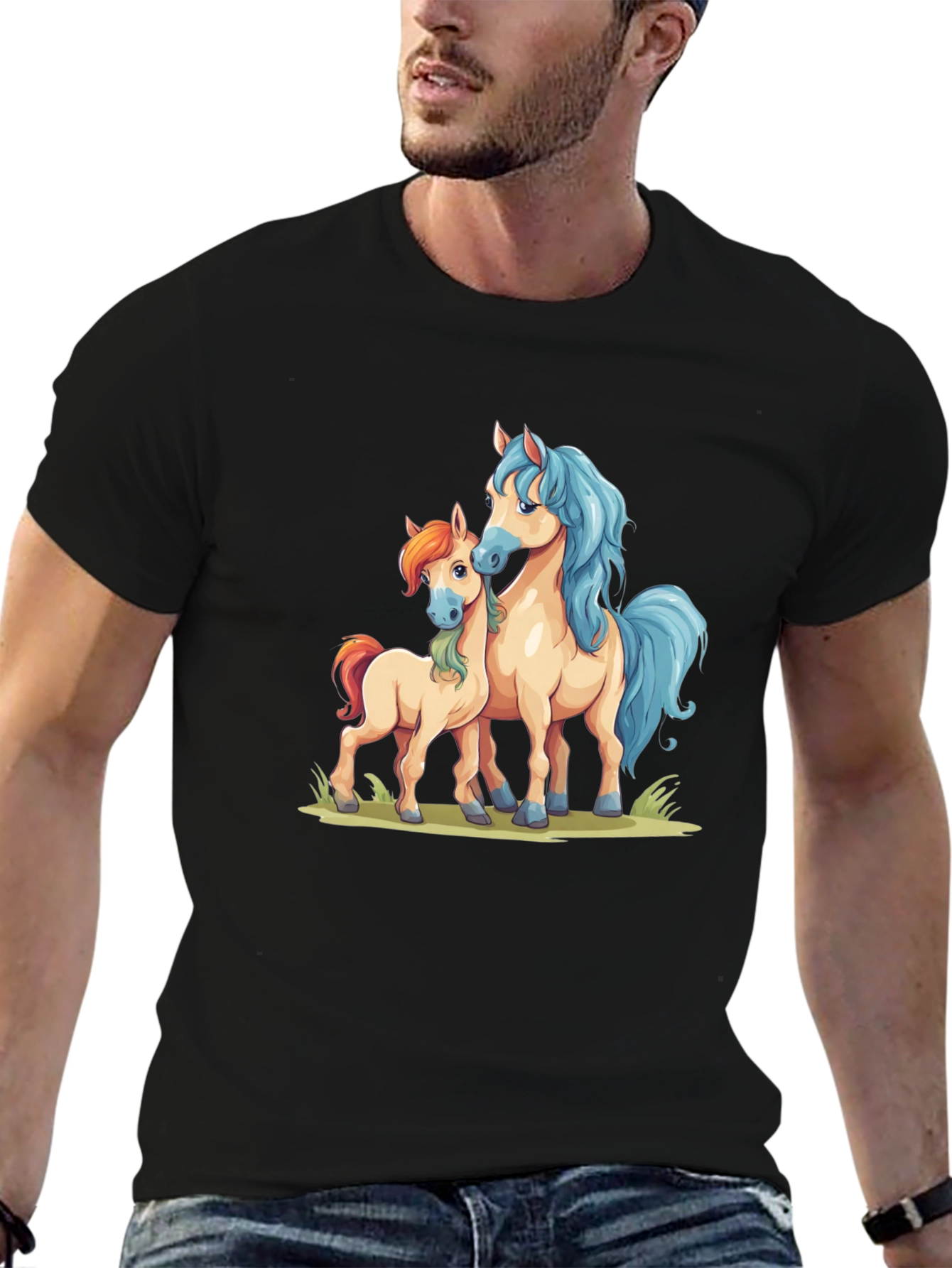 Cartoon Horse Graphic Tee - Cute Unisex Shirt