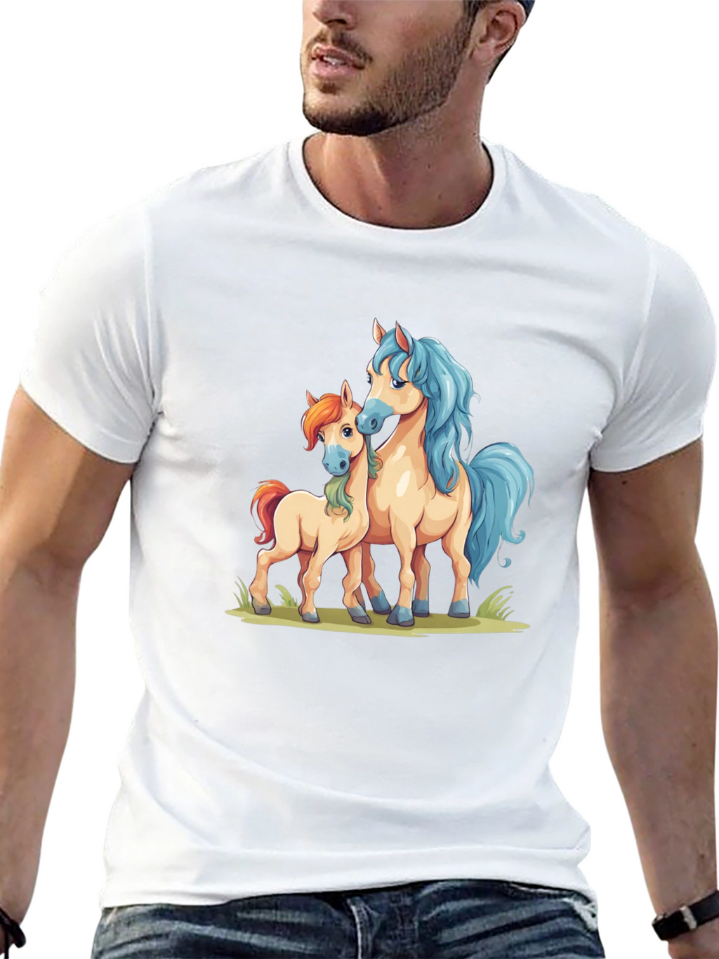 Cartoon Horse Graphic Tee - Cute Unisex Shirt