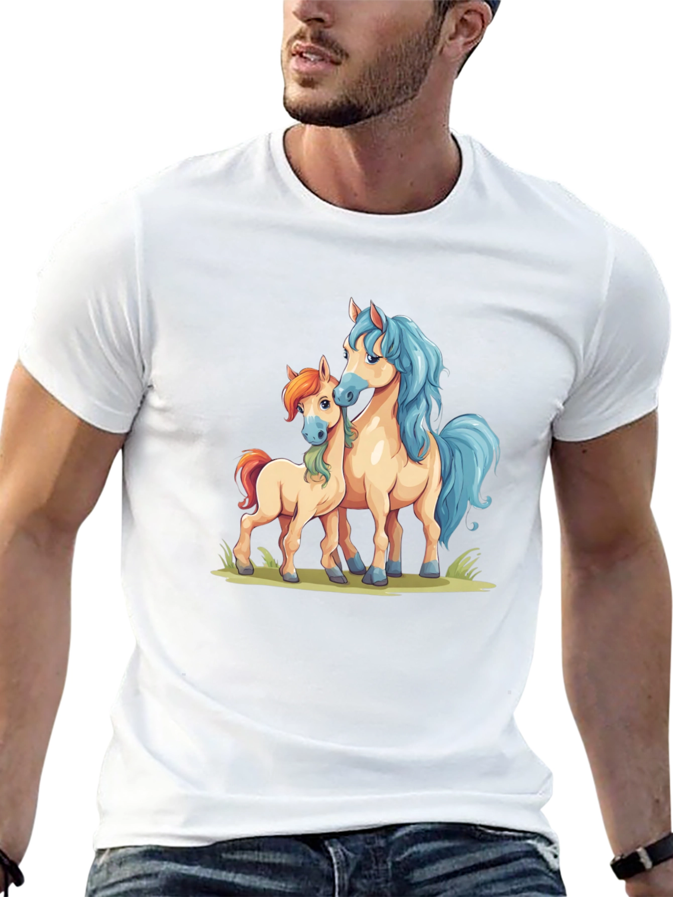 Cartoon Horse Graphic Tee - Cute Unisex Shirt