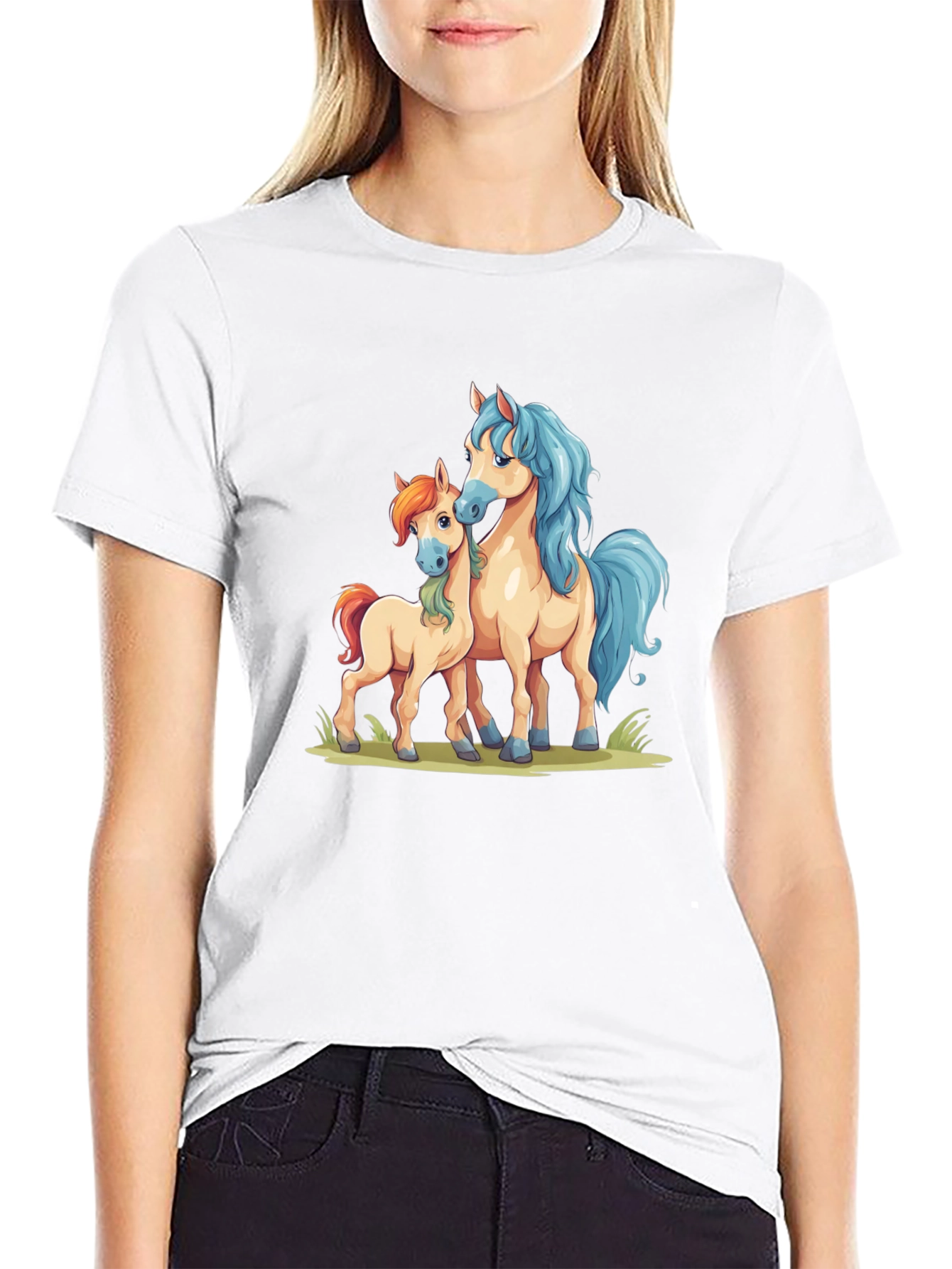 Cartoon Horse Graphic Tee - Cute Unisex Shirt