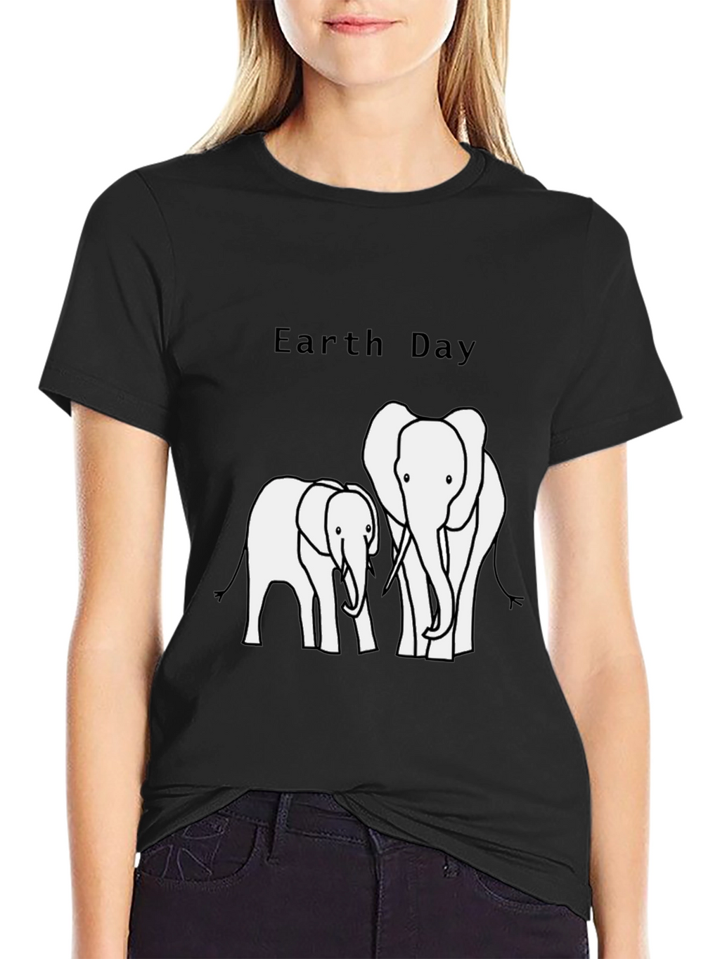 Earth Day Elephant Graphic T-Shirt