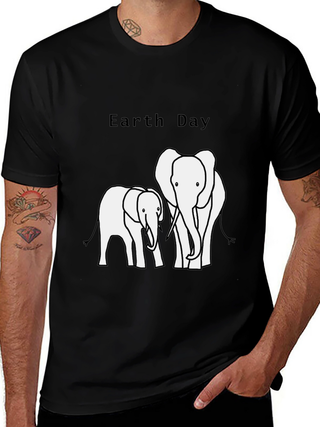Earth Day Elephant Graphic T-Shirt