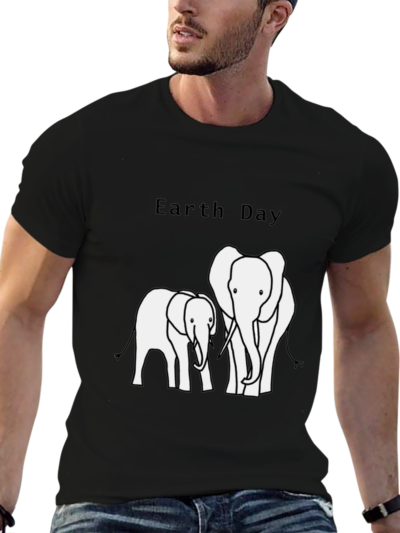 Earth Day Elephant Graphic T-Shirt