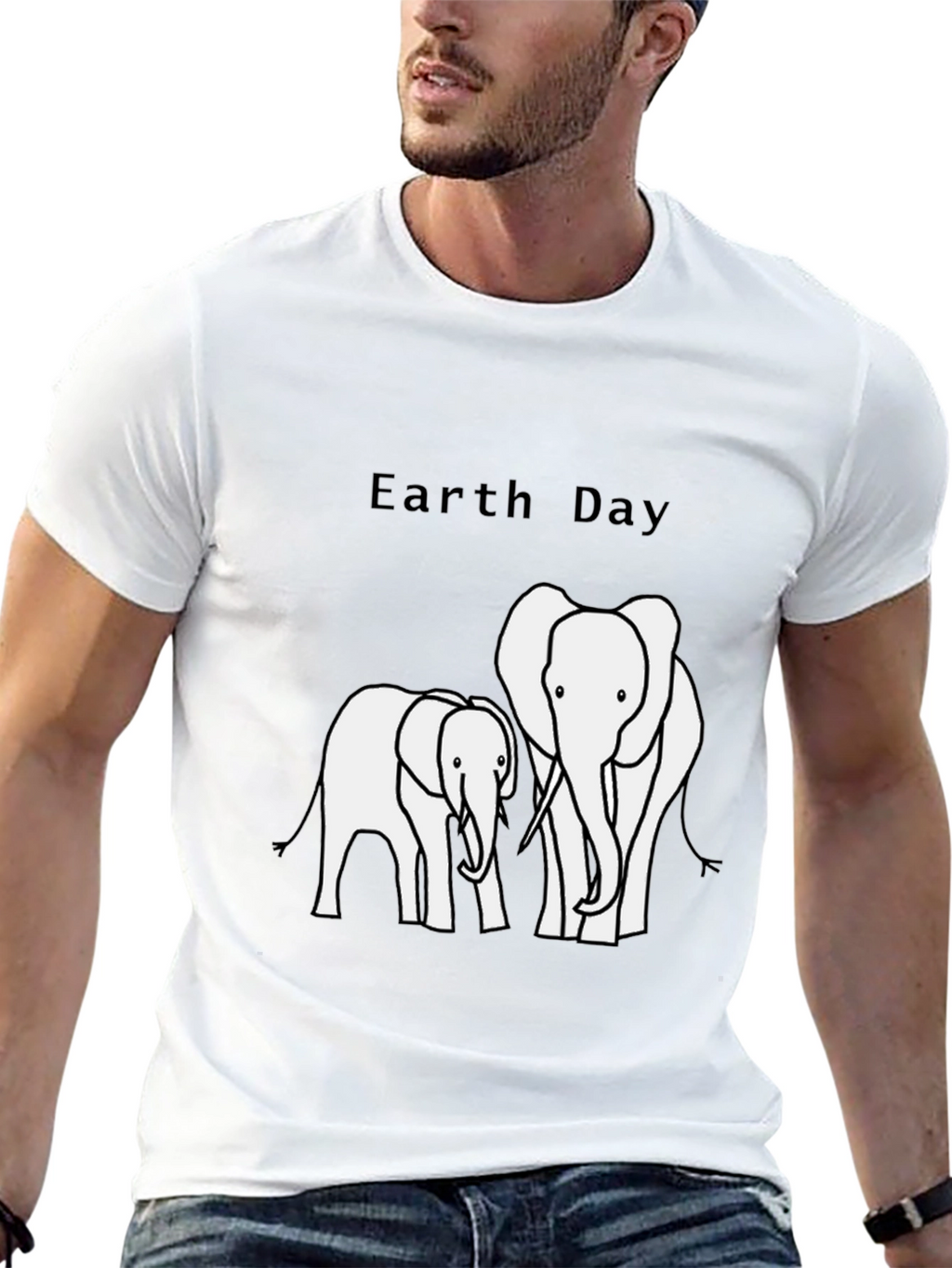 Earth Day Elephant Graphic T-Shirt