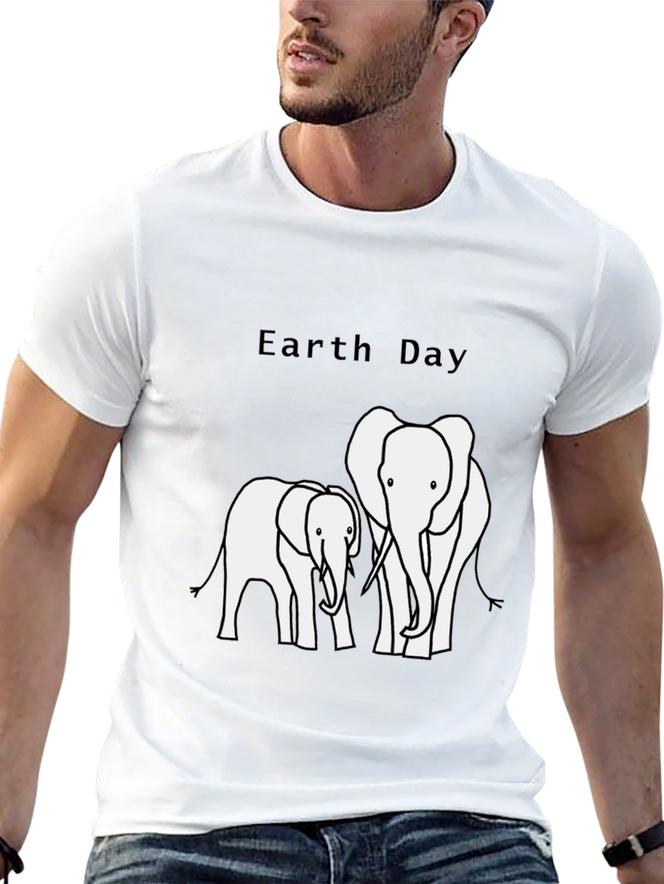 Earth Day Elephant Graphic T-Shirt