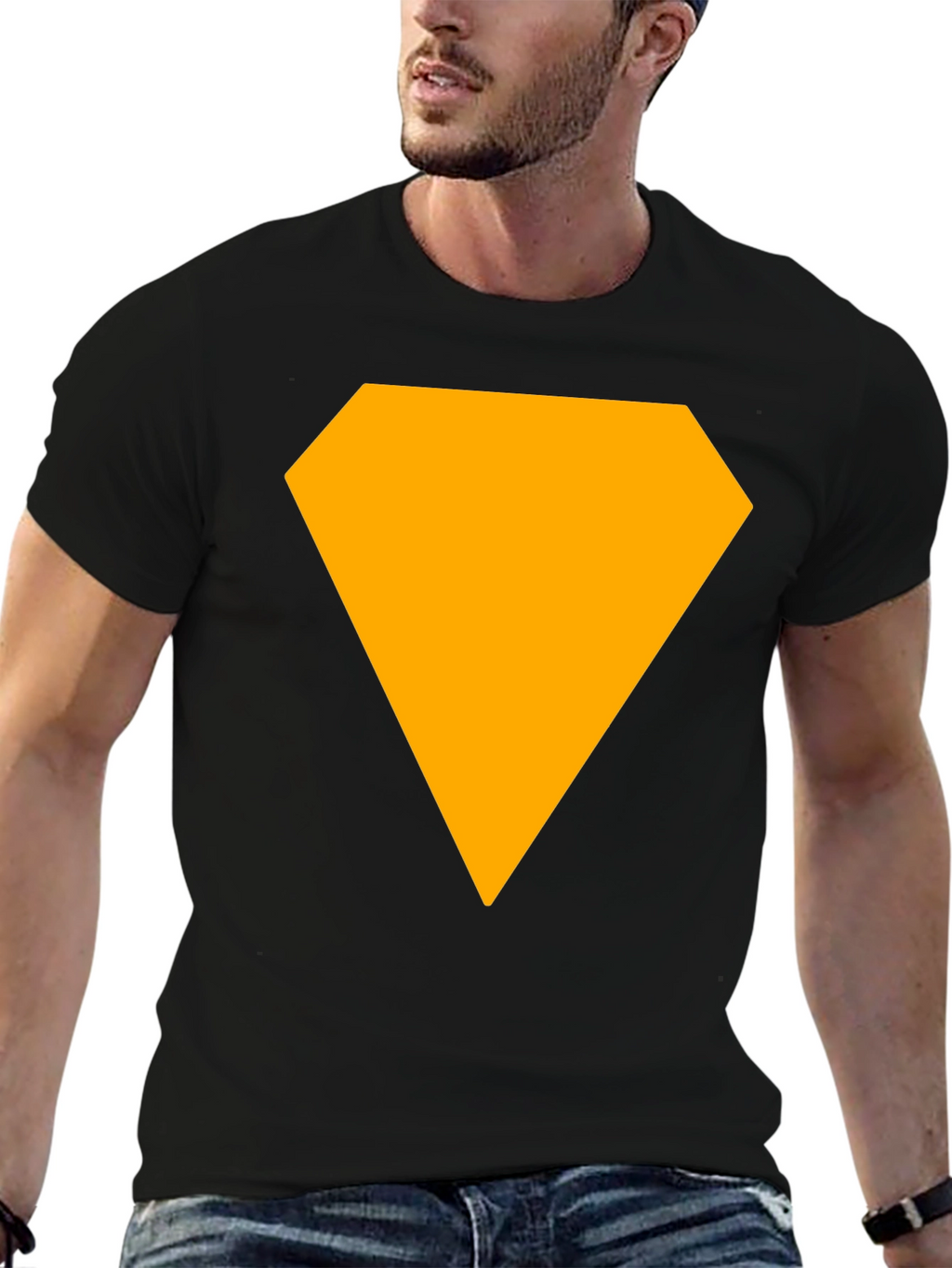 Bold Diamond Graphic Tee - Casual Black T-Shirt