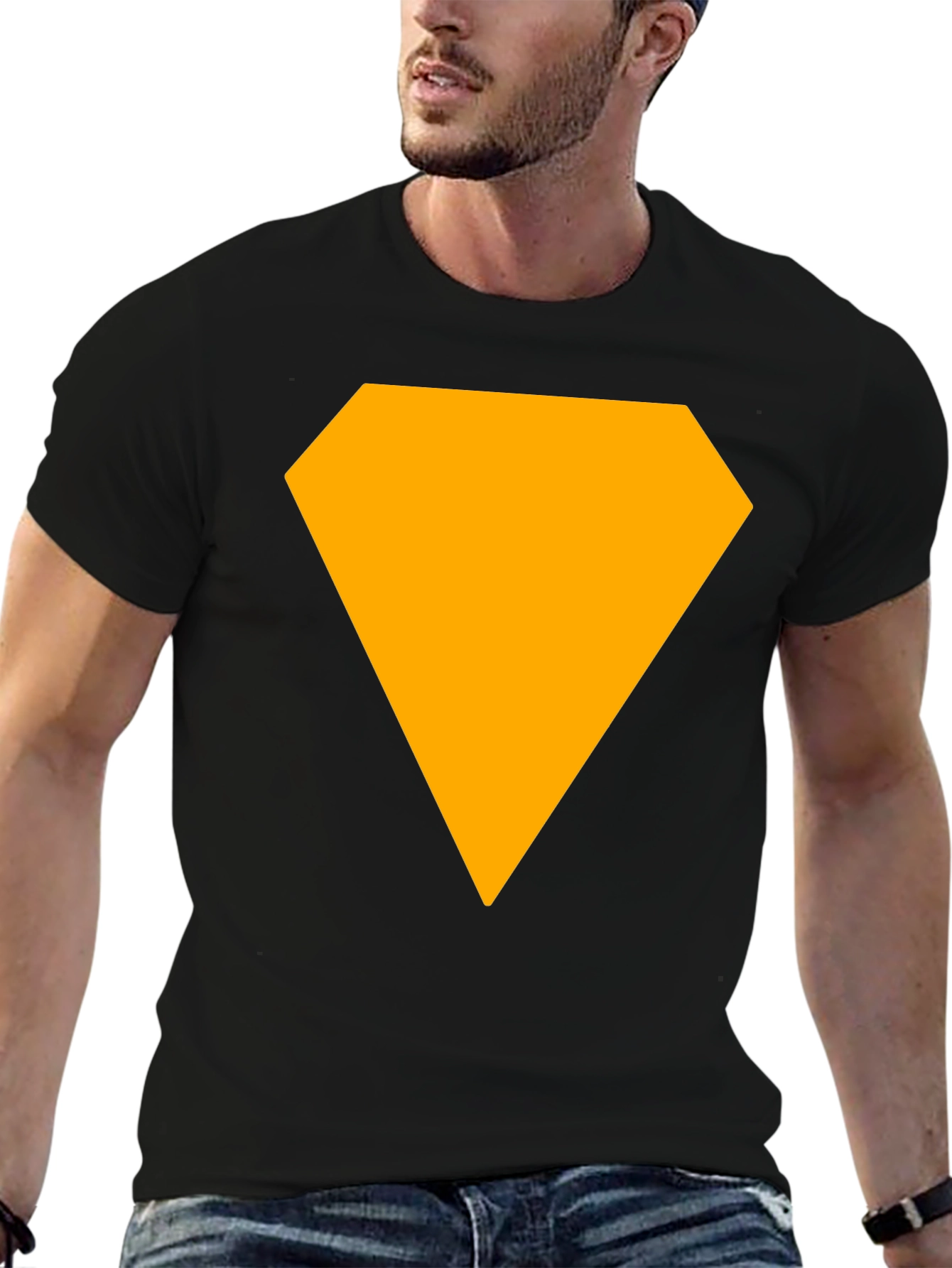Bold Diamond Graphic Tee - Casual Black T-Shirt