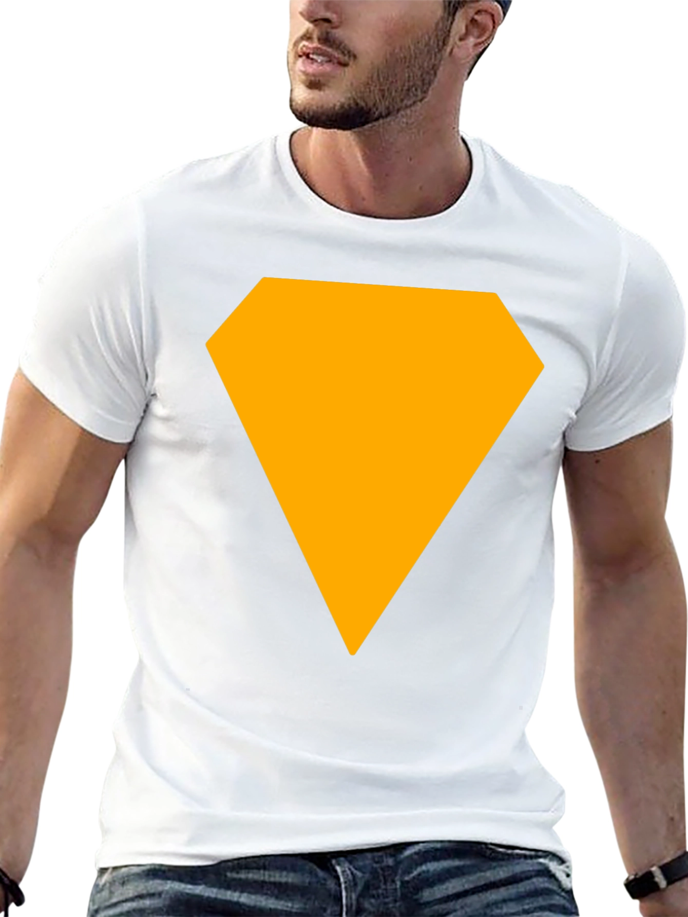 Bold Diamond Graphic Tee - Casual Black T-Shirt
