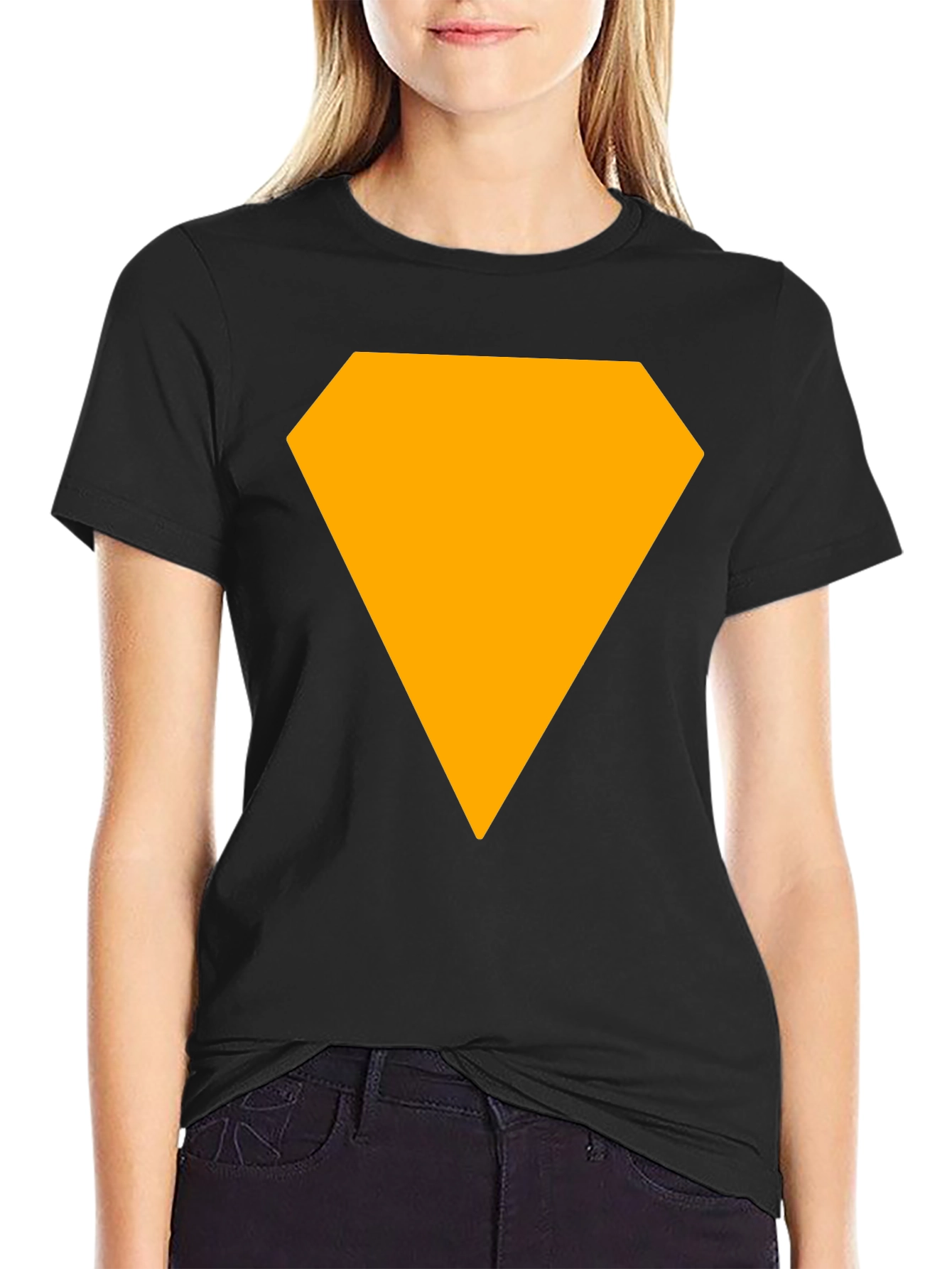 Bold Diamond Graphic Tee - Casual Black T-Shirt