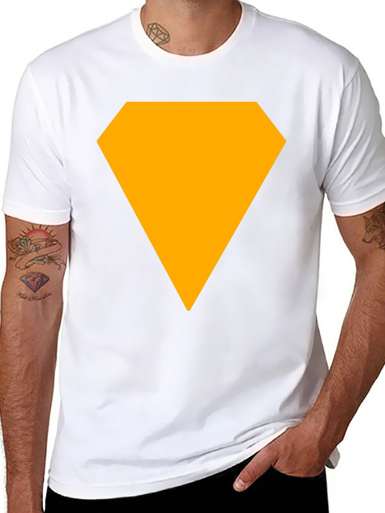Bold Diamond Graphic Tee - Casual Black T-Shirt