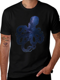 Galaxy Octopus Graphic Print Mens T-Shirt