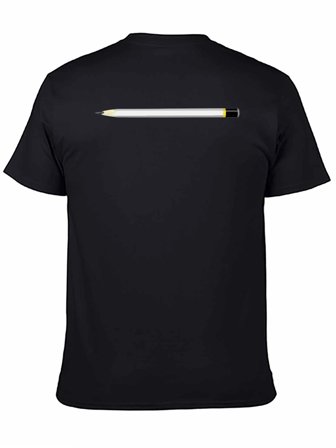 Pencil Graphic Black T-Shirt - Artistic Casual Wear