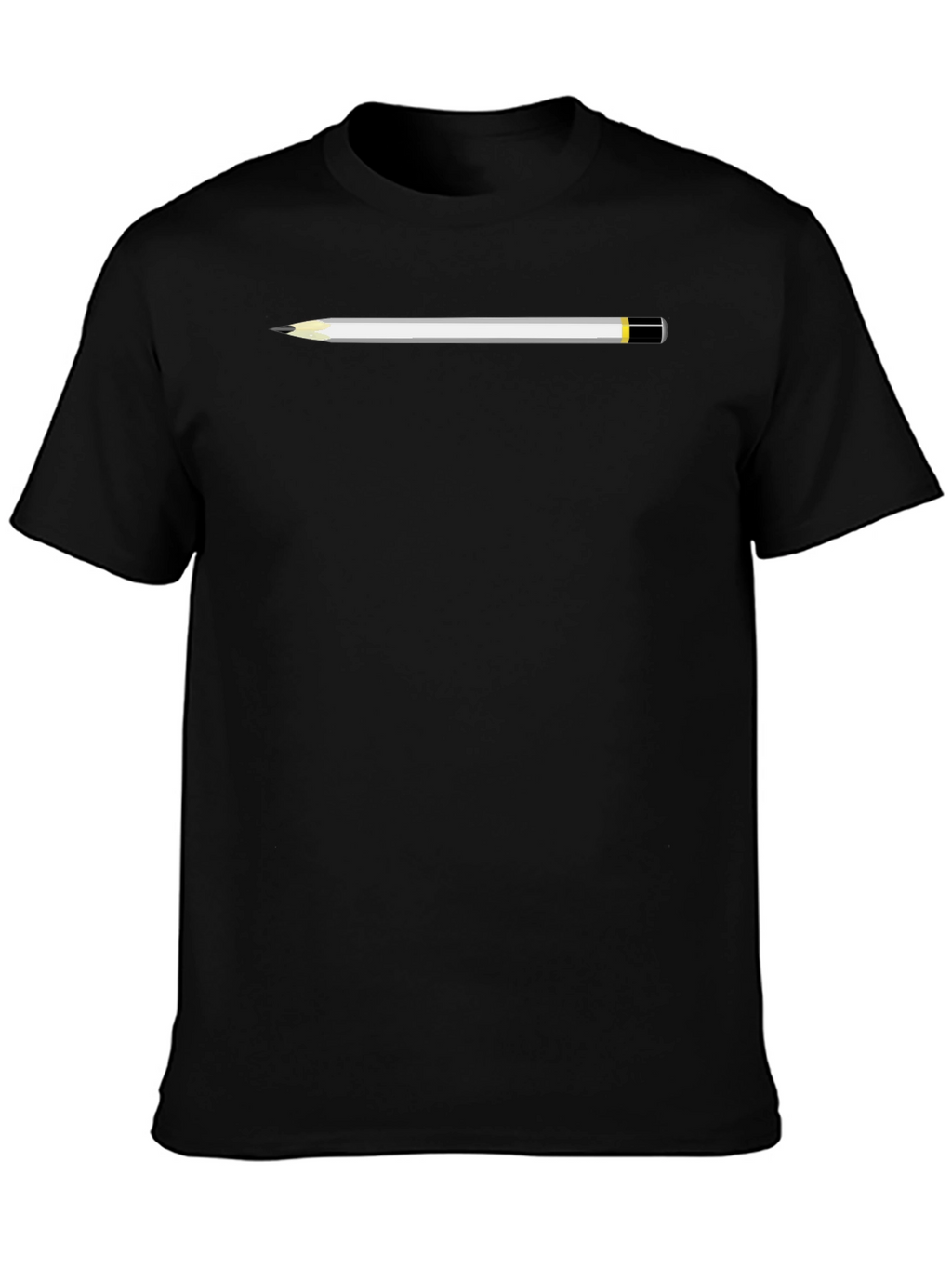Pencil Graphic Black T-Shirt - Artistic Casual Wear
