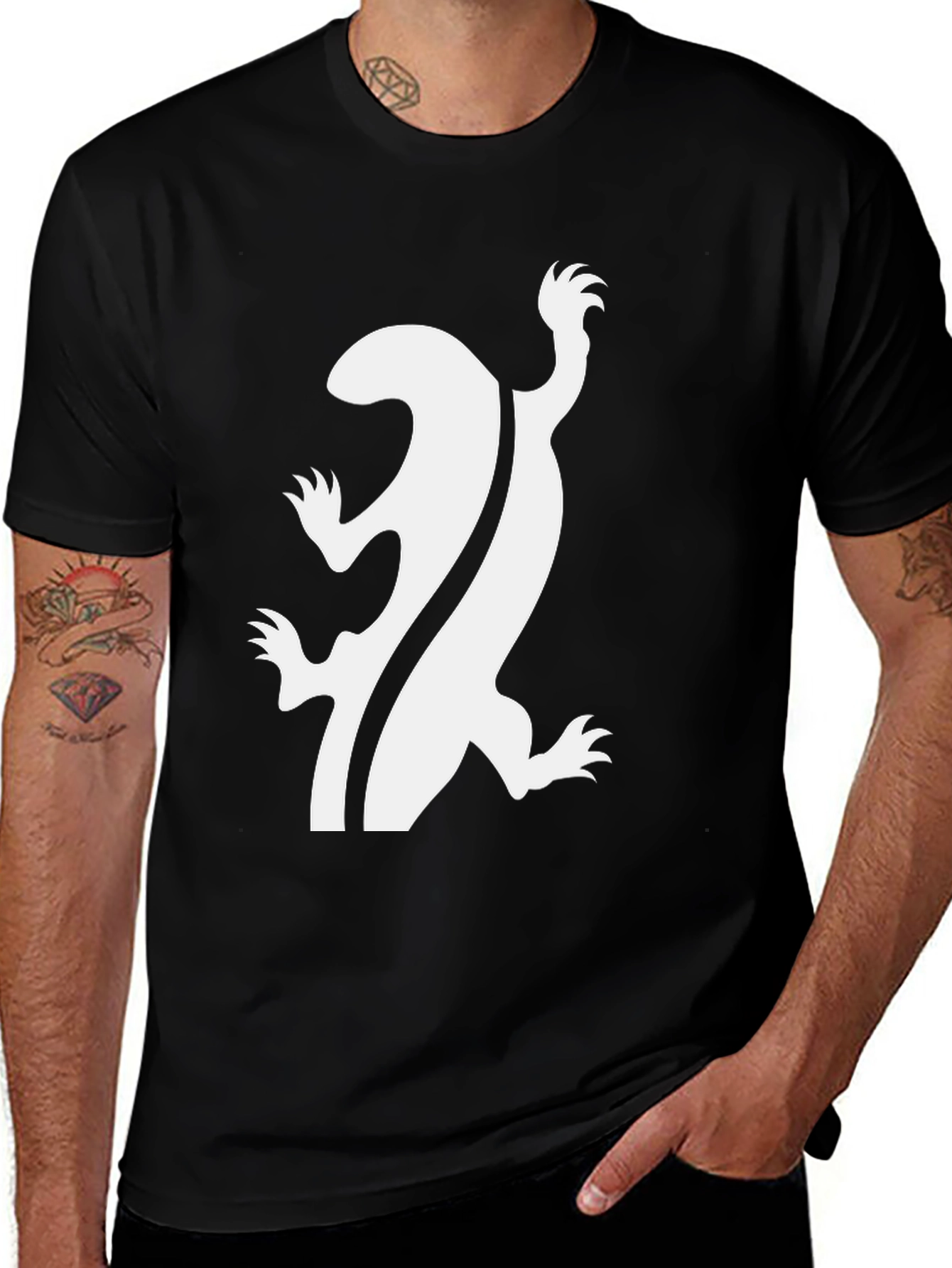 Lizard Graphic Black T-Shirt - Cool Unique Design