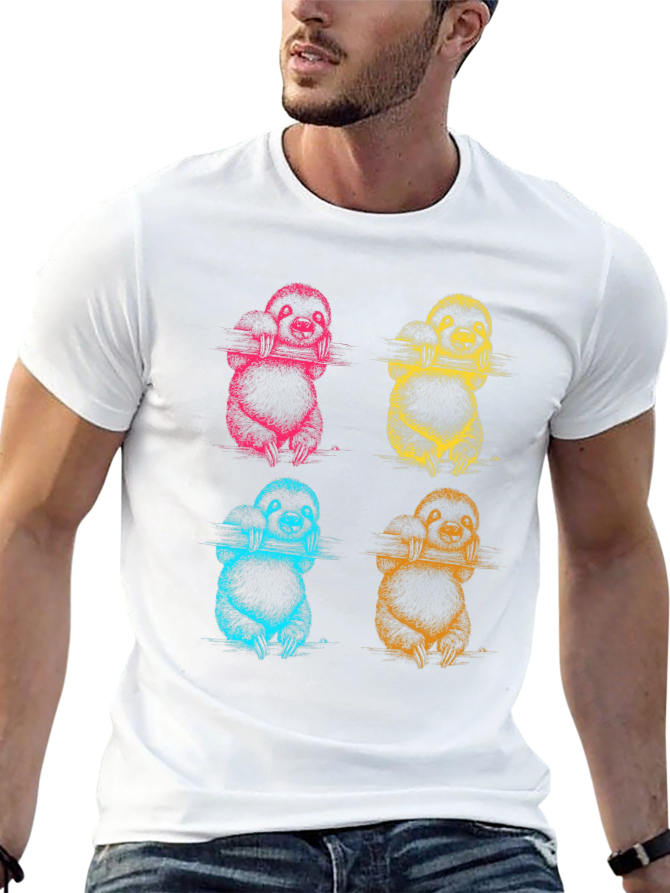 Sloth Pop Art T-Shirt - Fun Graphic Tee